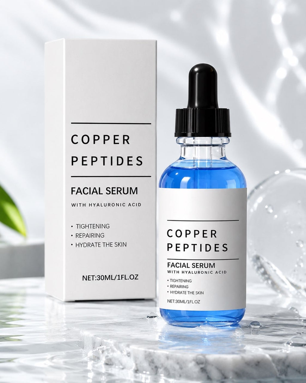 Copper Peptide Facial Serum with Hyaluronic Acid – 30ml
