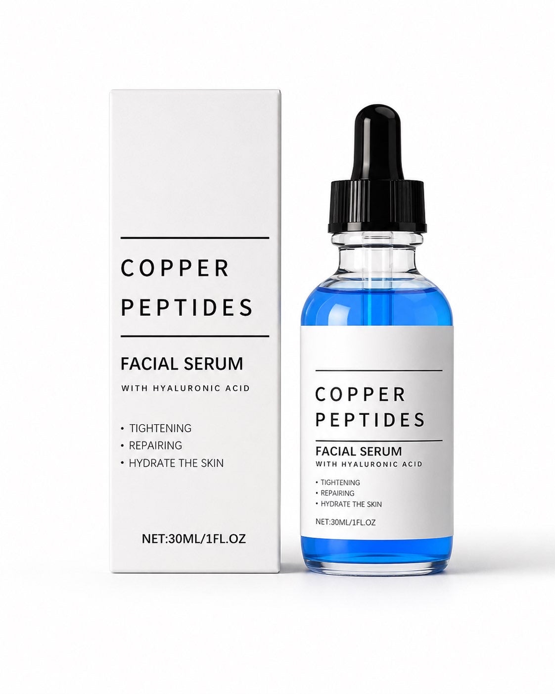 Copper Peptide Facial Serum with Hyaluronic Acid – 30ml