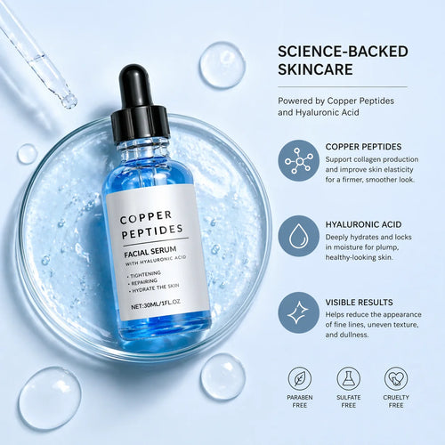 Copper Peptide Facial Serum with Hyaluronic Acid – 30ml